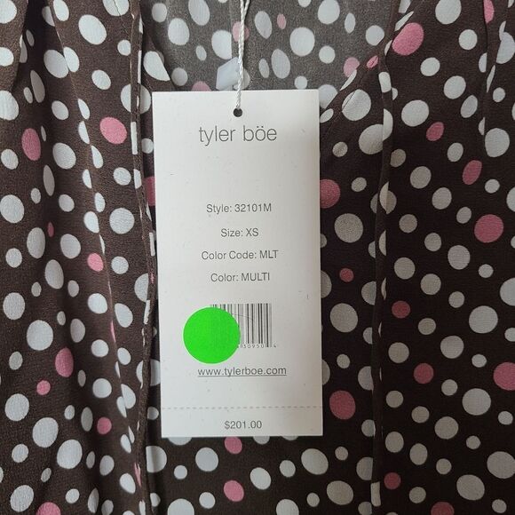Tyler Boe Polk‎ a dot bell sleeve 100% Silk blouse NWT - Picture 4 of 7